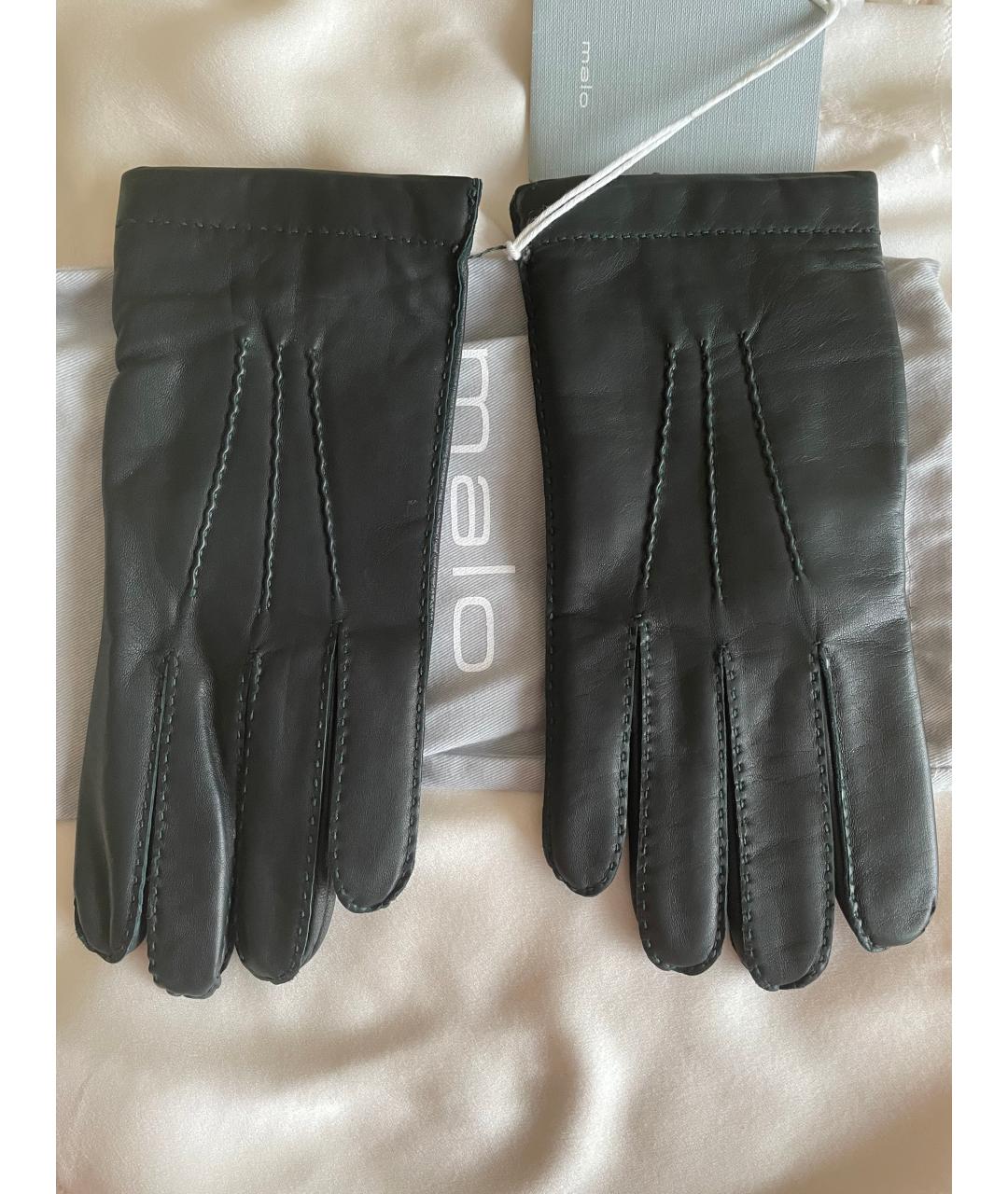 MALO Черные кожаные перчатки, фото 8