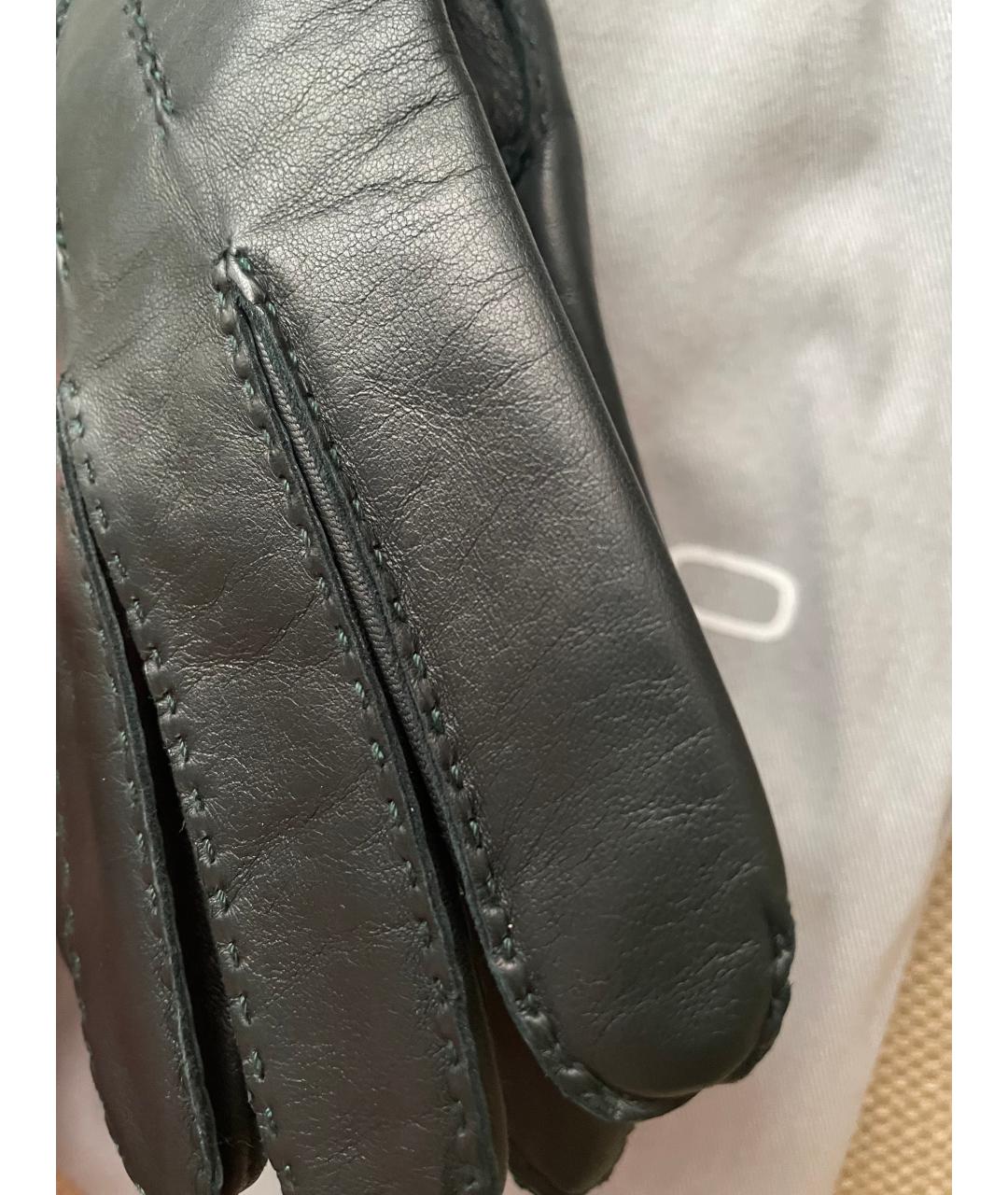 MALO Черные кожаные перчатки, фото 7