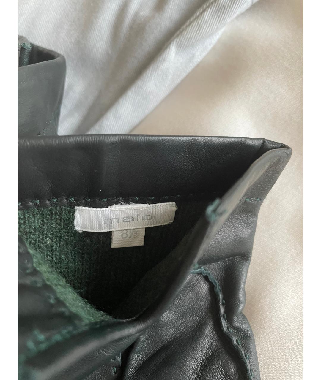 MALO Черные кожаные перчатки, фото 3