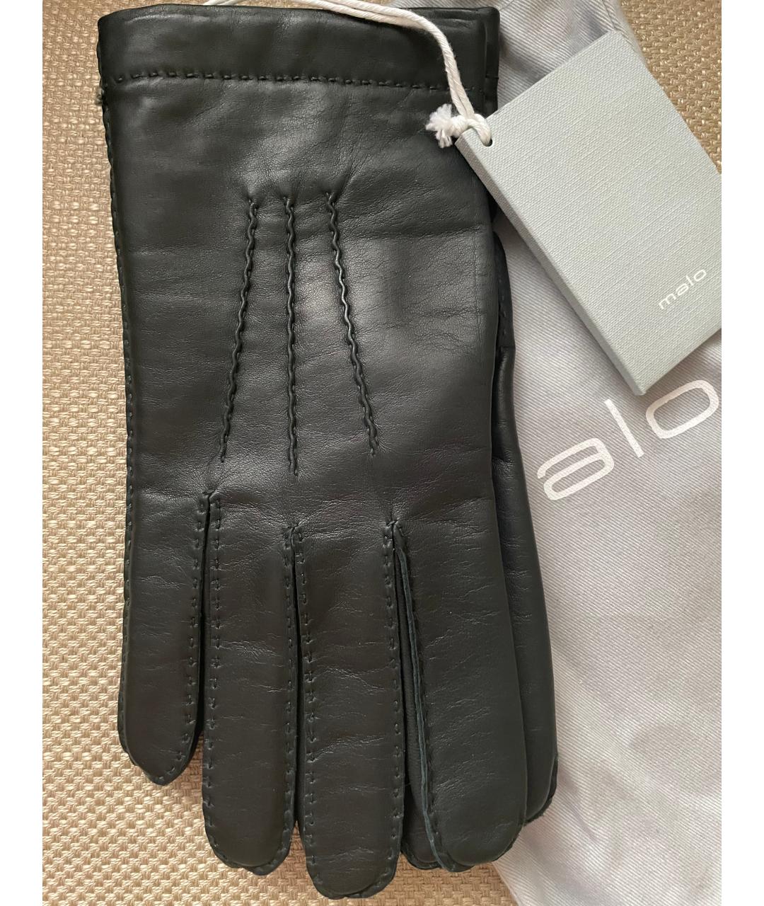 MALO Черные кожаные перчатки, фото 5