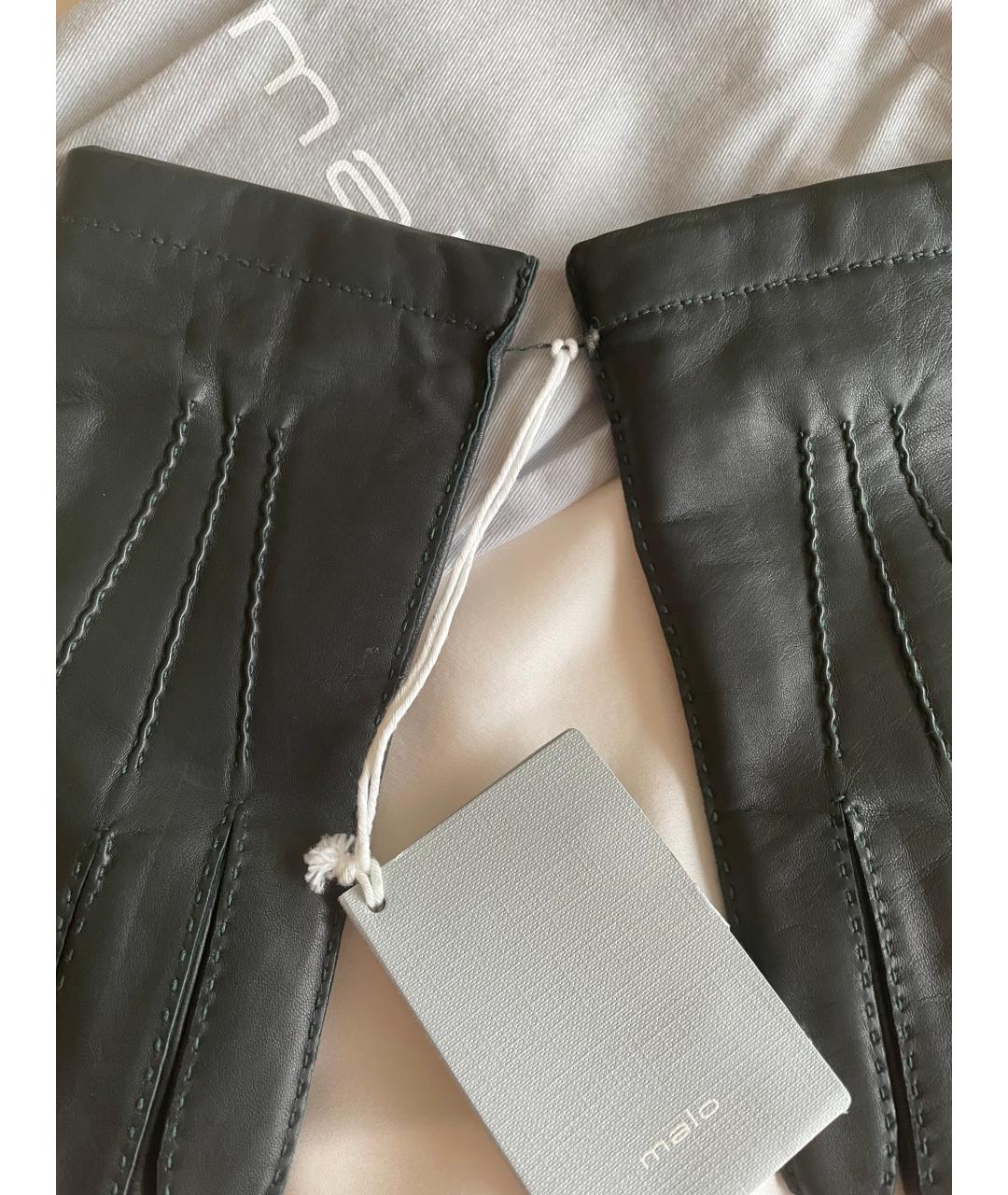 MALO Черные кожаные перчатки, фото 6