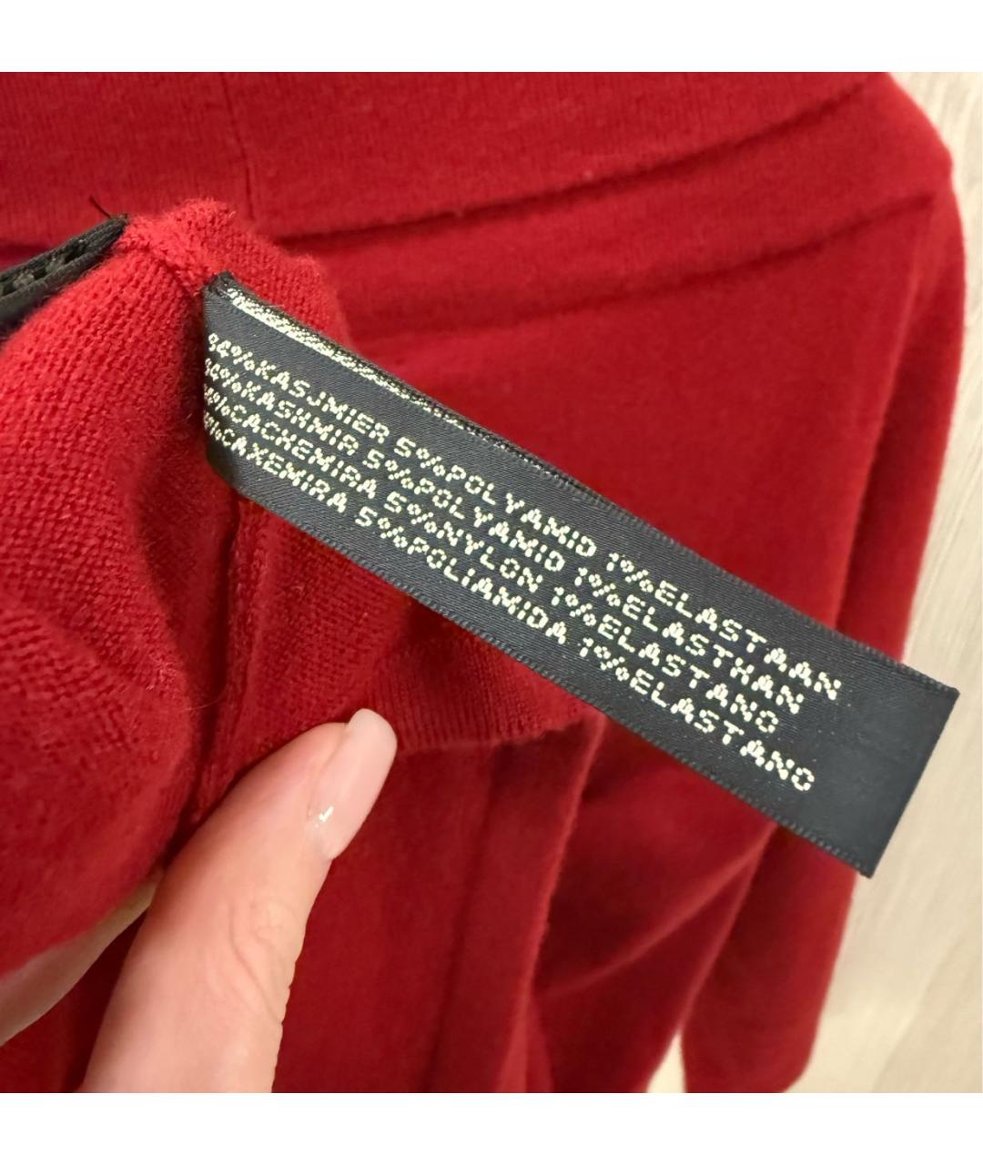 RALPH LAUREN Красный кашемировый джемпер / свитер, фото 3