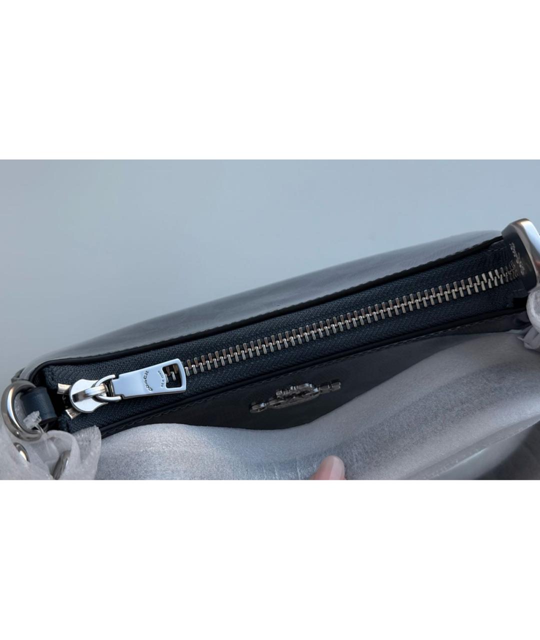 COACH Темно-синяя сумка с короткими ручками, фото 7