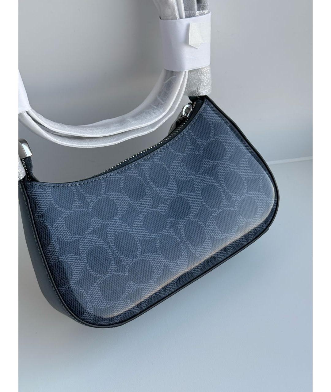 COACH Темно-синяя сумка с короткими ручками, фото 3