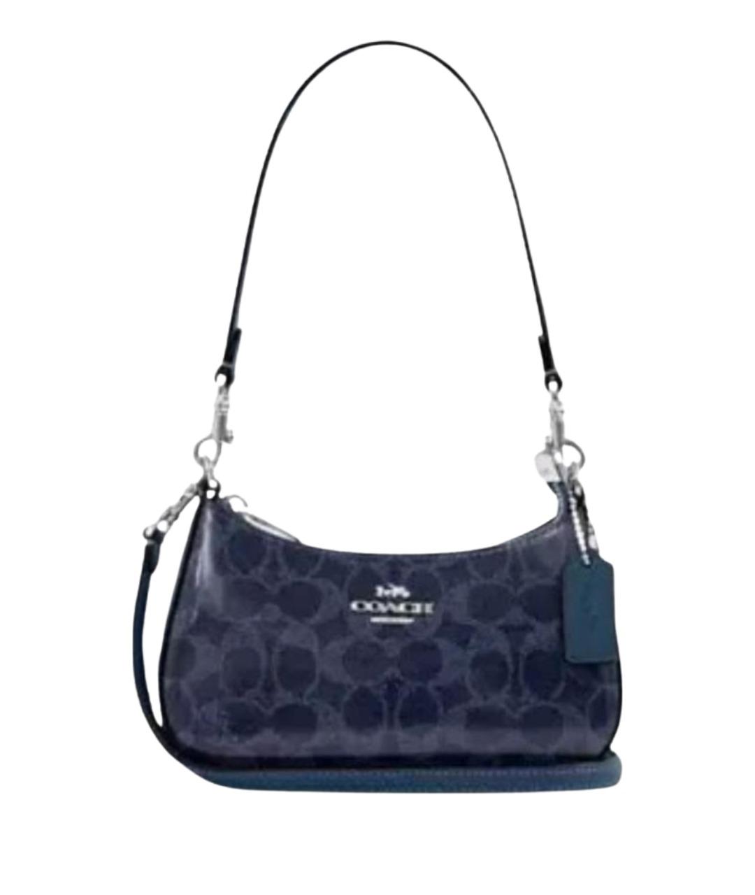 COACH Темно-синяя сумка с короткими ручками, фото 1