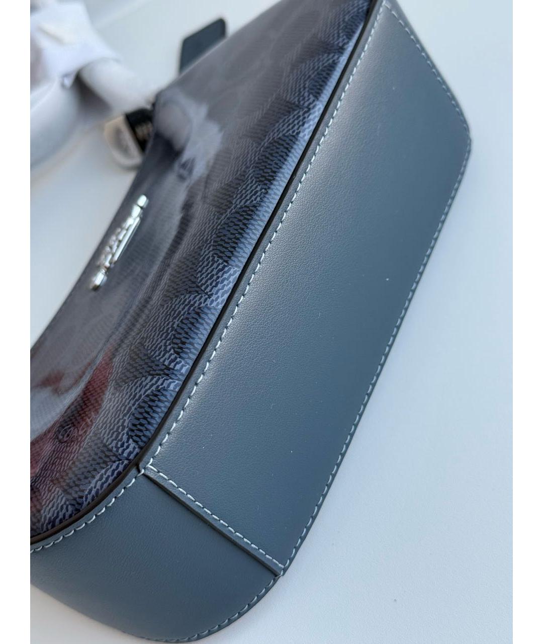 COACH Темно-синяя сумка с короткими ручками, фото 8