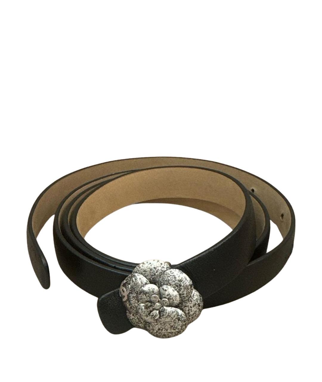 CHANEL Черный кожаный ремень, фото 1