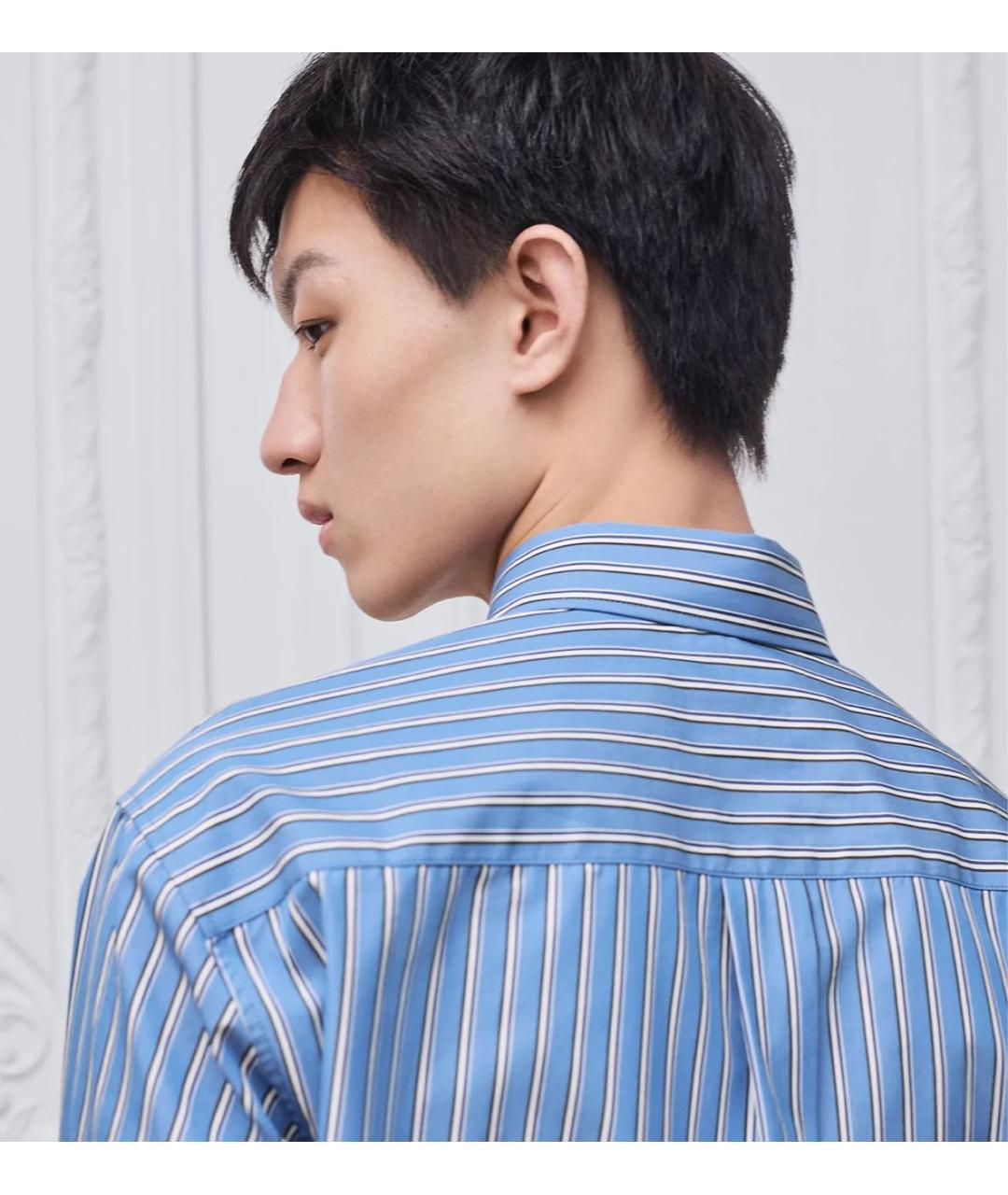 CHRISTIAN DIOR Голубая хлопковая классическая рубашка, фото 3