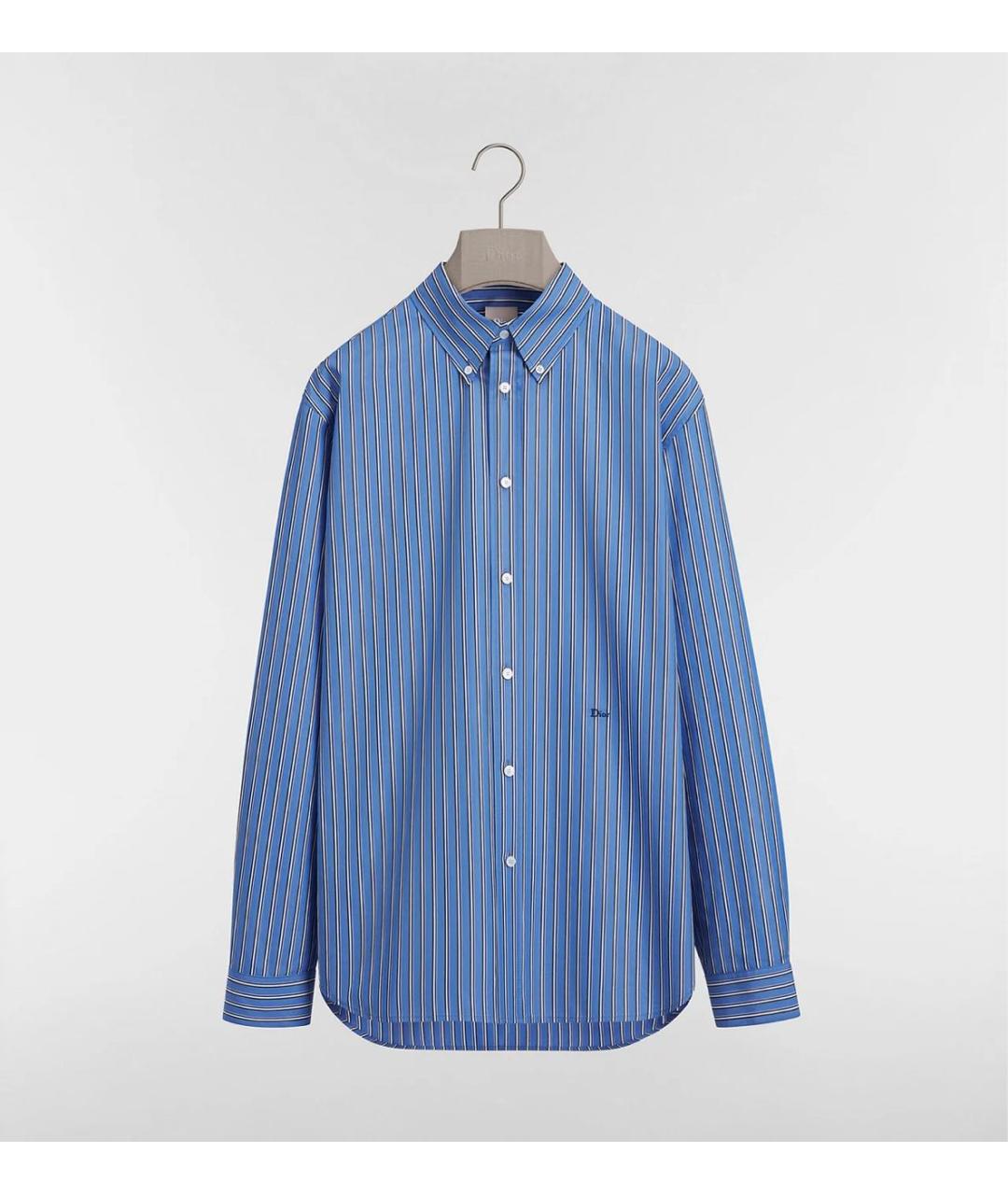 CHRISTIAN DIOR Голубая хлопковая классическая рубашка, фото 5