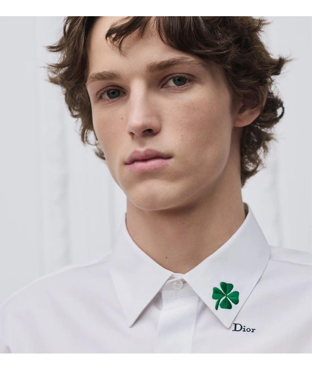 CHRISTIAN DIOR Белая хлопковая классическая рубашка, фото 4