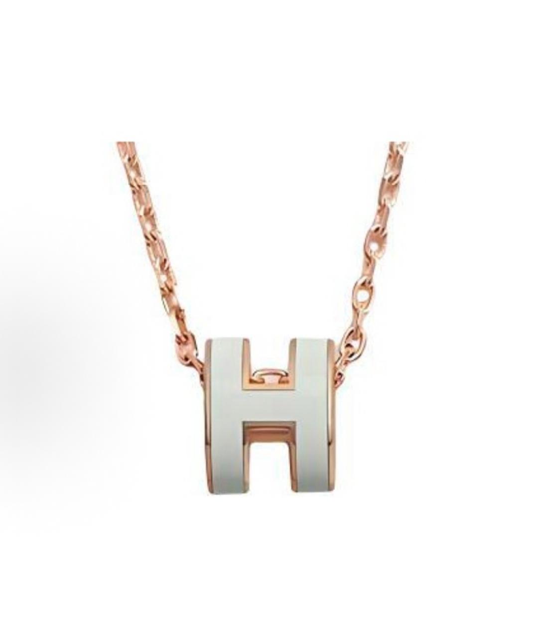 HERMES Белая металлическая подвеска, фото 3