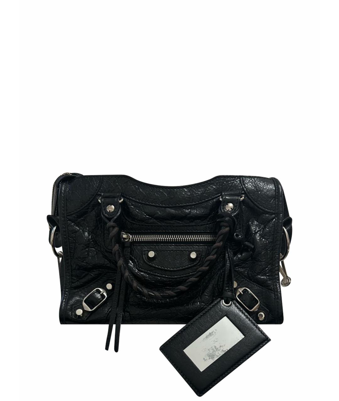 BALENCIAGA Черная кожаная сумка через плечо, фото 1