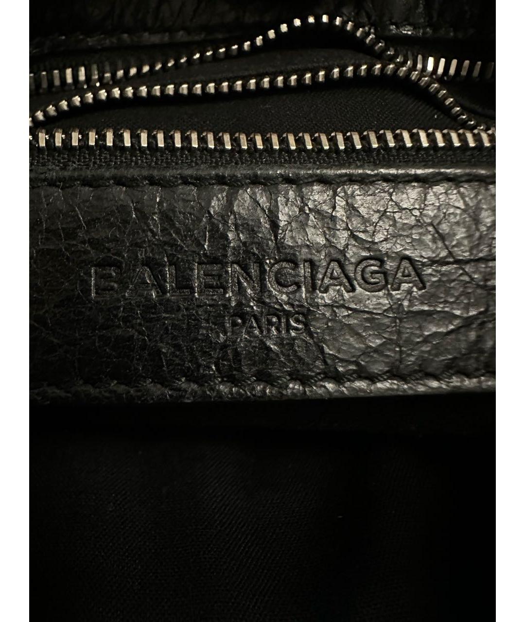 BALENCIAGA Черная кожаная сумка через плечо, фото 5