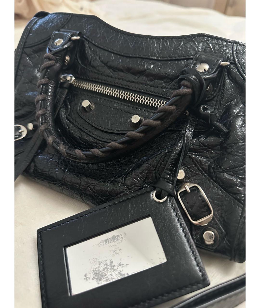 BALENCIAGA Черная кожаная сумка через плечо, фото 3