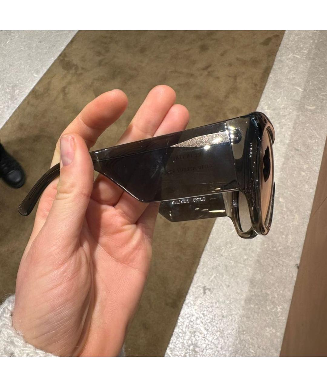 PHOEBE PHILO Коричневые пластиковые солнцезащитные очки, фото 4