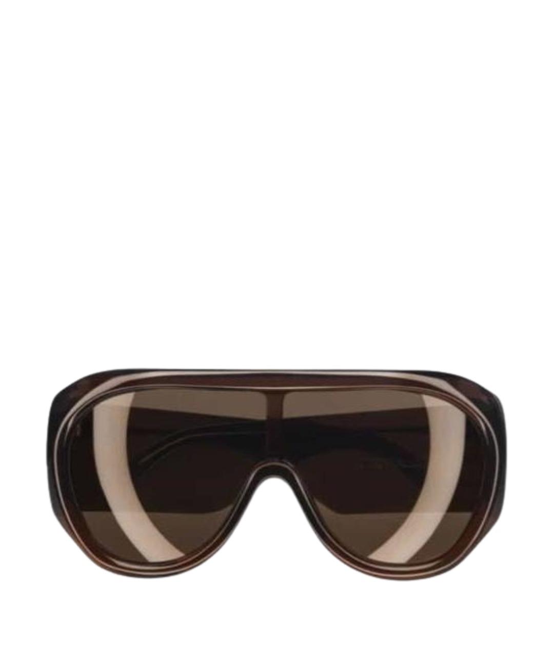 PHOEBE PHILO Коричневые пластиковые солнцезащитные очки, фото 1