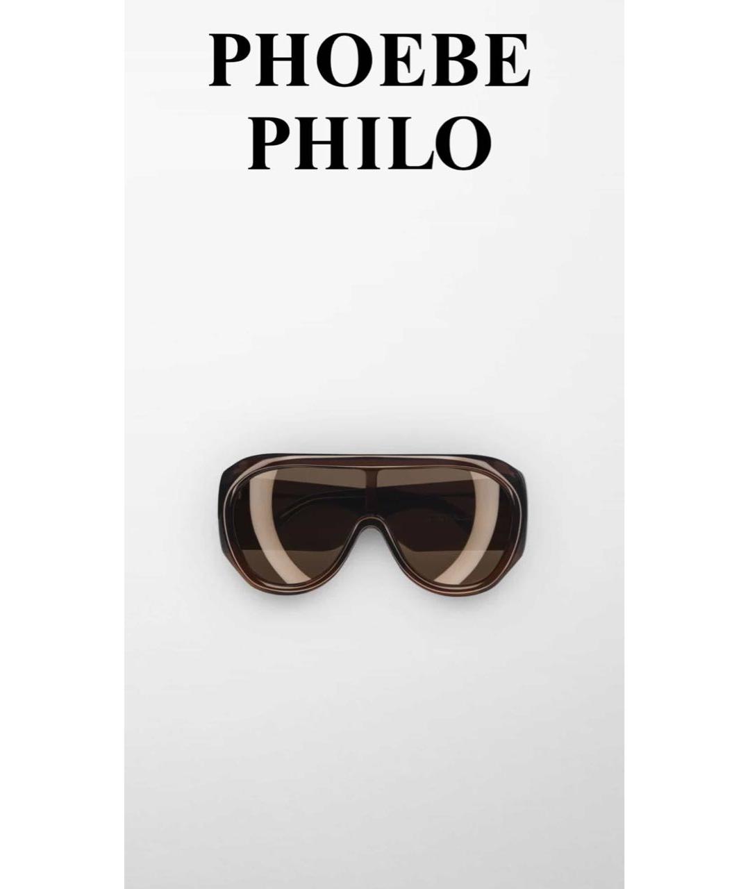 PHOEBE PHILO Коричневые пластиковые солнцезащитные очки, фото 5