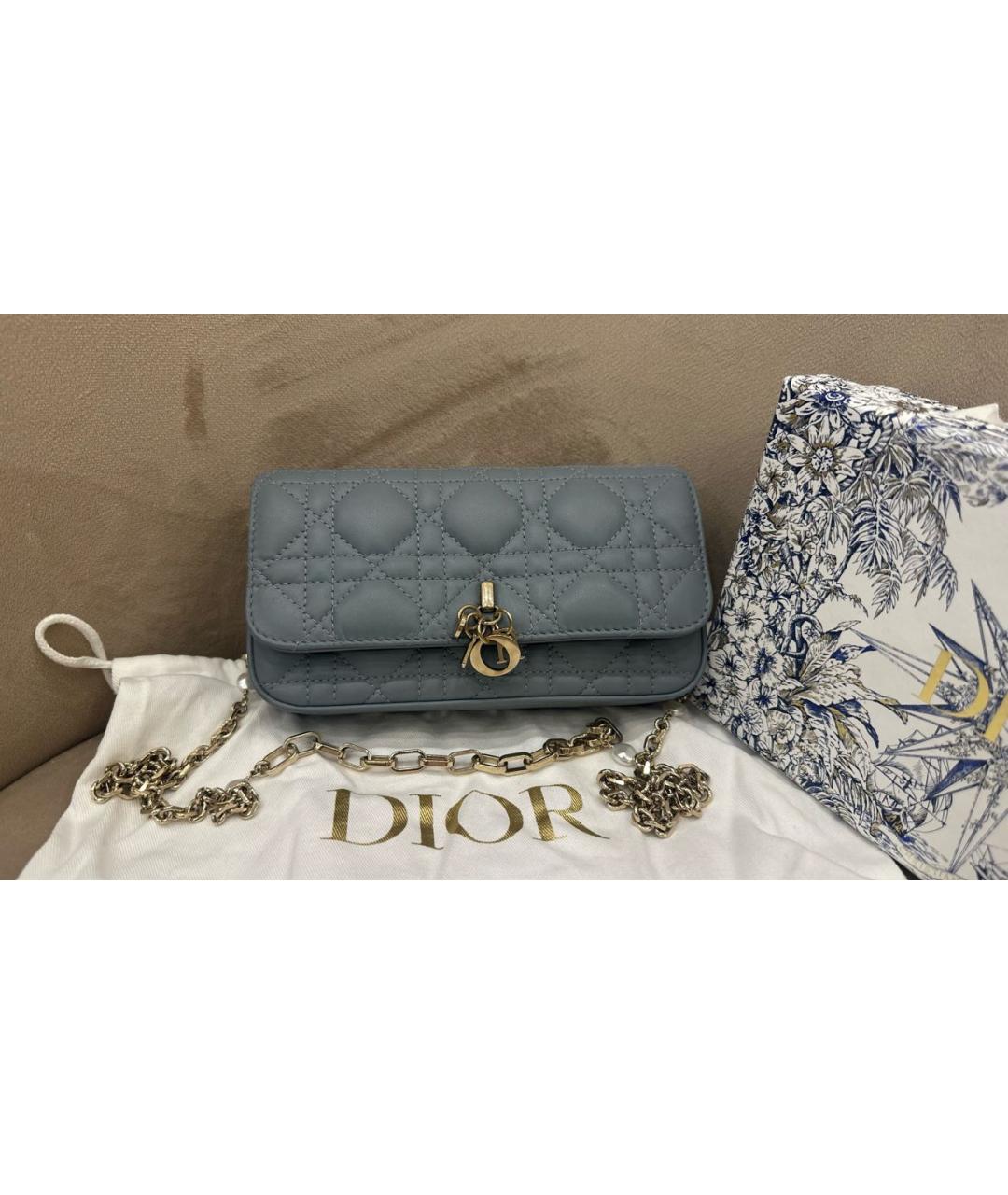 CHRISTIAN DIOR Голубая сумка через плечо, фото 6