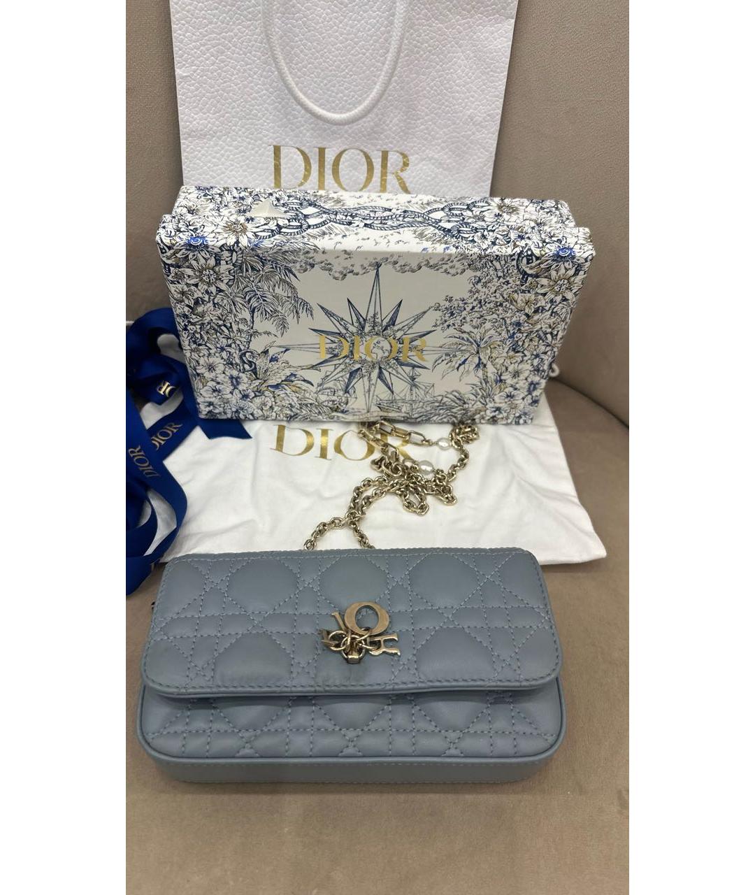 CHRISTIAN DIOR Голубая сумка через плечо, фото 5