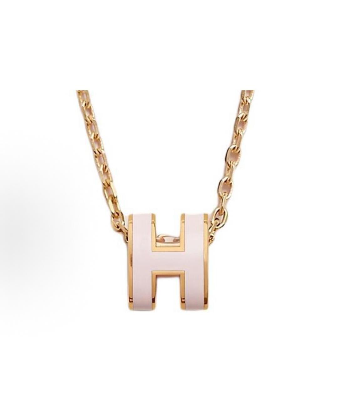 HERMES Розовая металлическая подвеска, фото 3