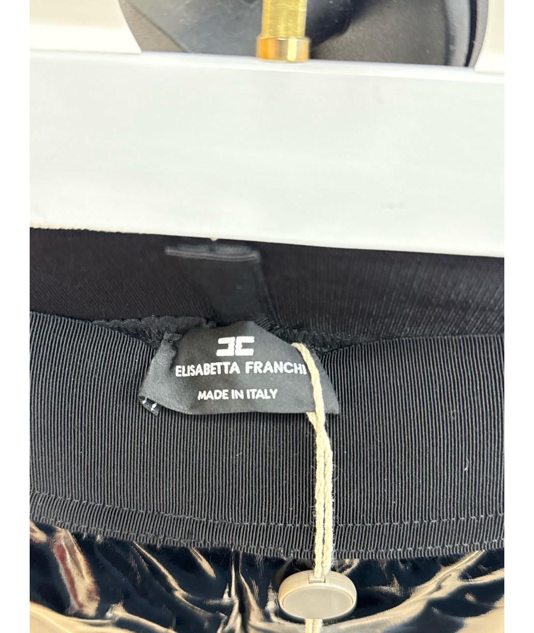 ELISABETTA FRANCHI Черные полиамидовые леггинсы и велосипедки, фото 4