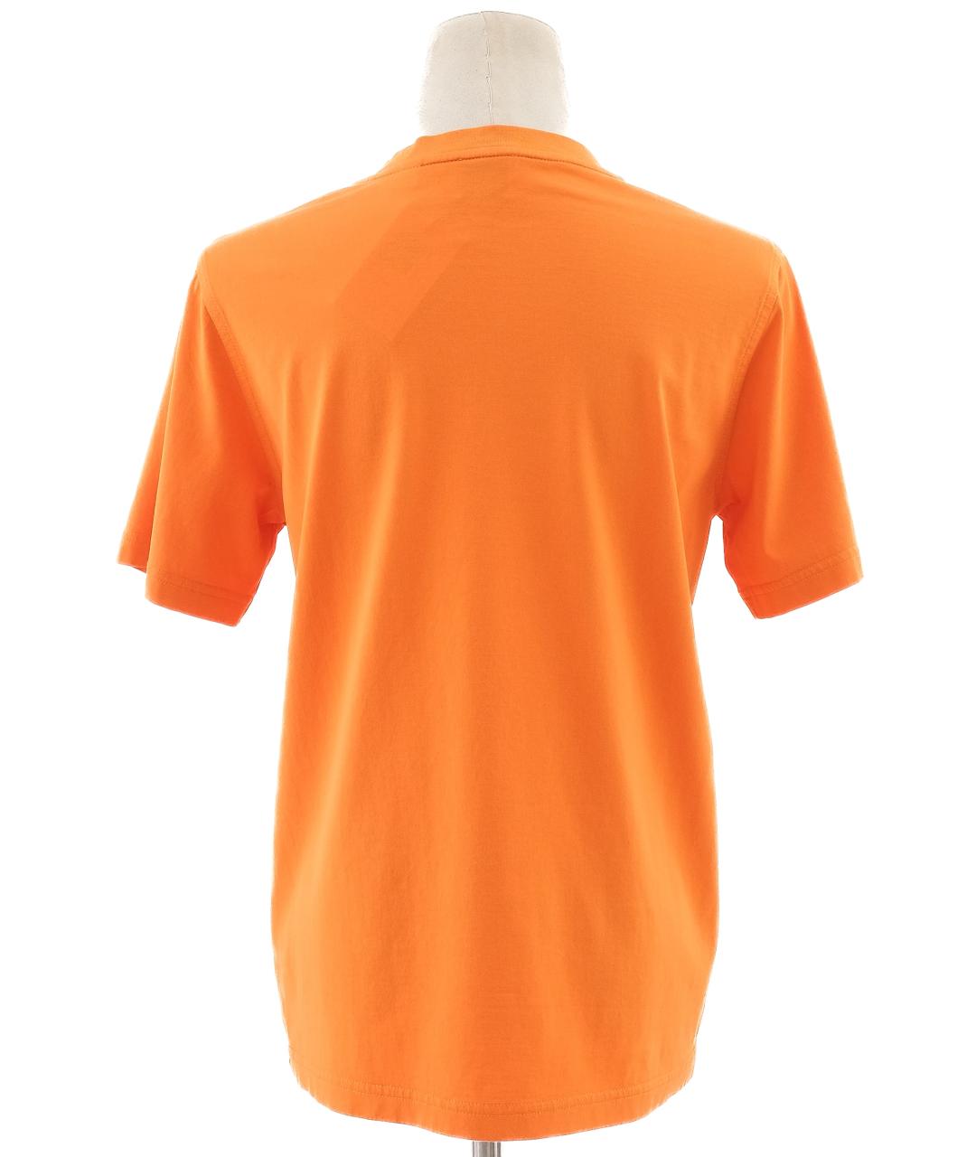 BURBERRY Оранжевая хлопковая футболка, фото 2