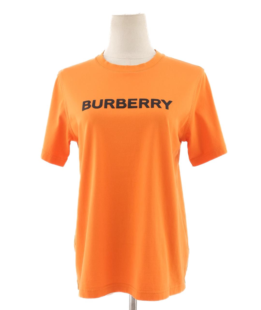 BURBERRY Оранжевая хлопковая футболка, фото 5