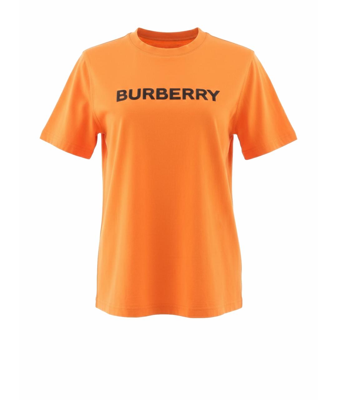 BURBERRY Оранжевая хлопковая футболка, фото 1