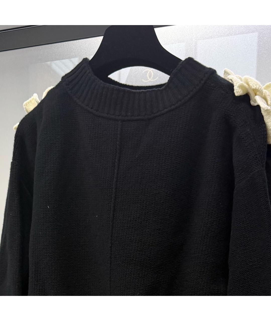 CHANEL Черное шерстяное повседневное платье, фото 3