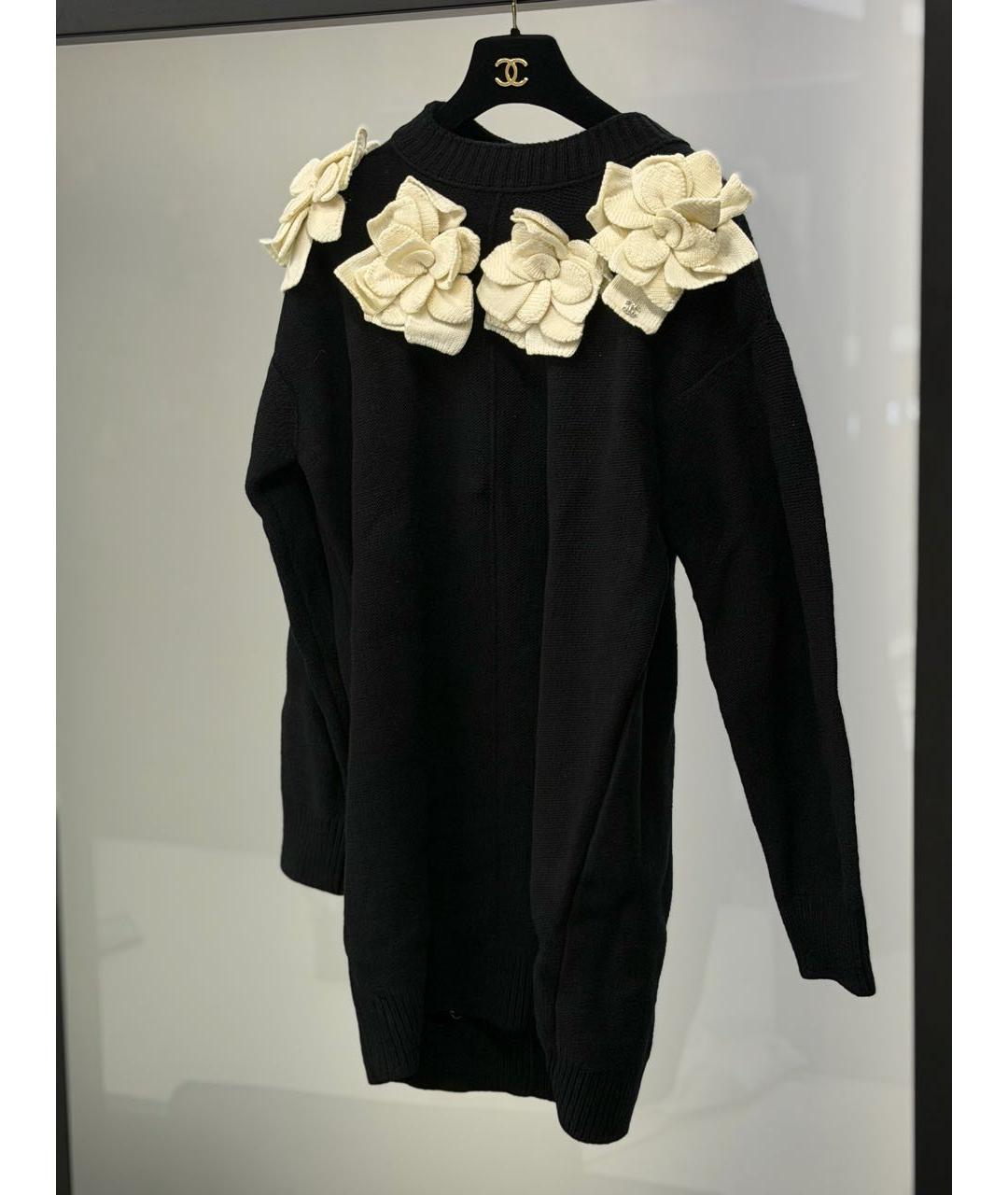 CHANEL Черное шерстяное повседневное платье, фото 6