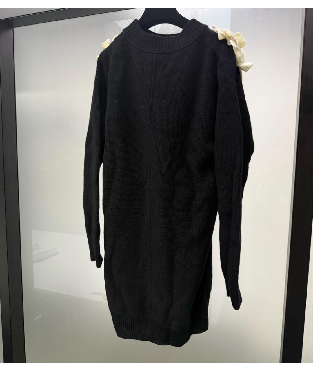 CHANEL Черное шерстяное повседневное платье, фото 2