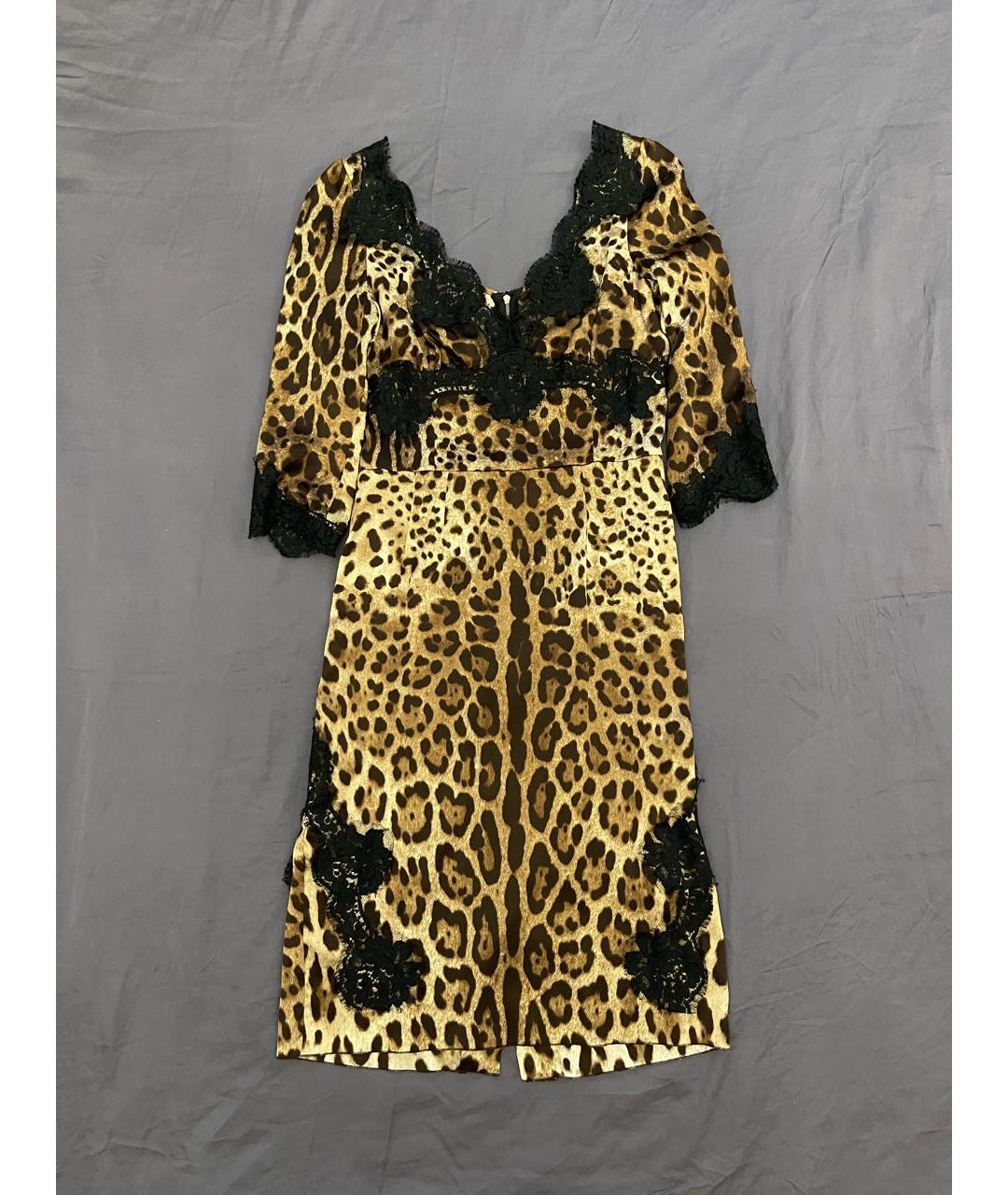 DOLCE&GABBANA Мульти шелковое коктейльное платье, фото 7