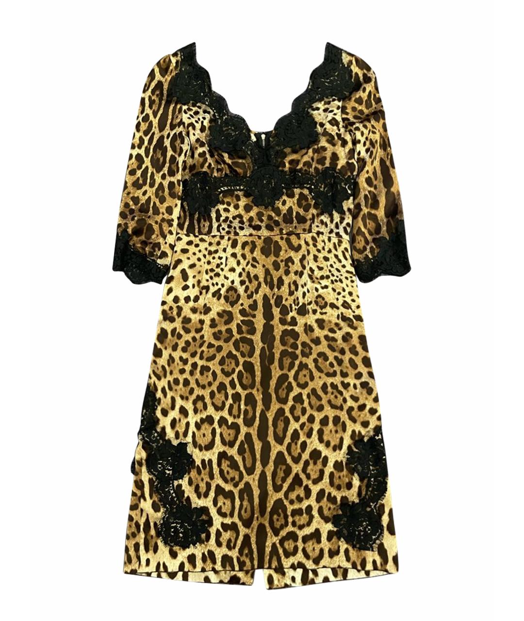 DOLCE&GABBANA Мульти шелковое коктейльное платье, фото 1