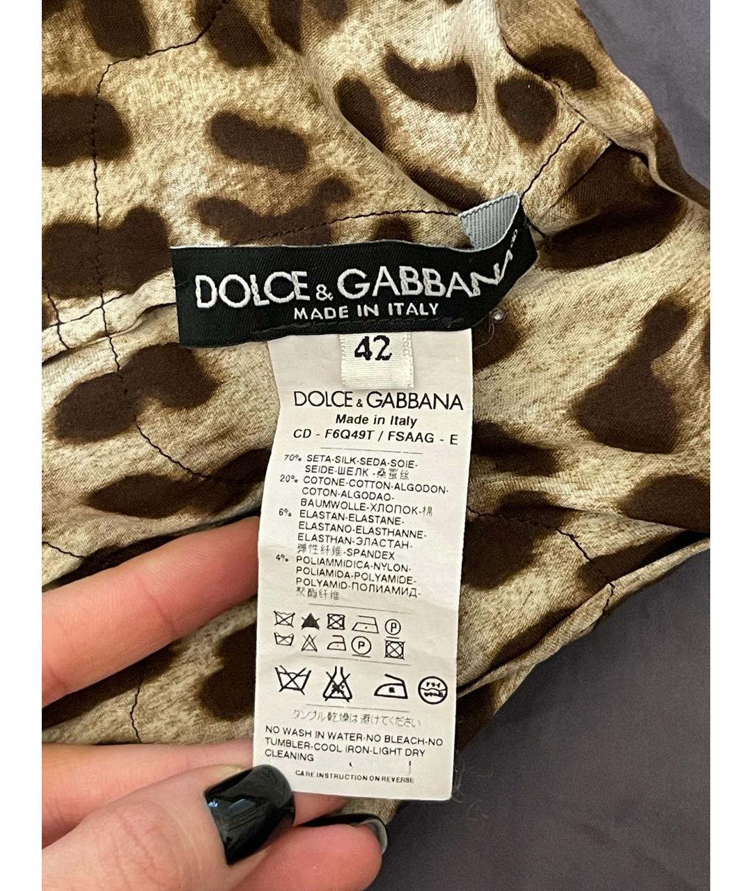 DOLCE&GABBANA Мульти шелковое коктейльное платье, фото 5