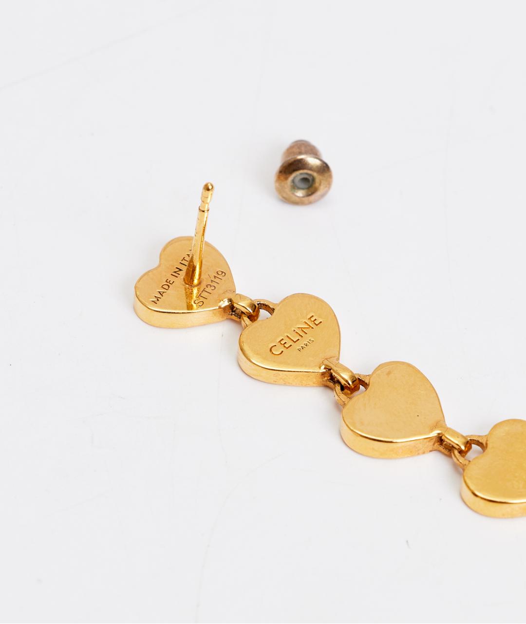 CELINE Золотые металлические серьги, фото 2