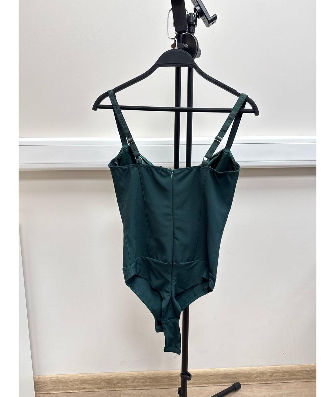 ELISABETTA FRANCHI Зеленые полиэстеровое боди, фото 2