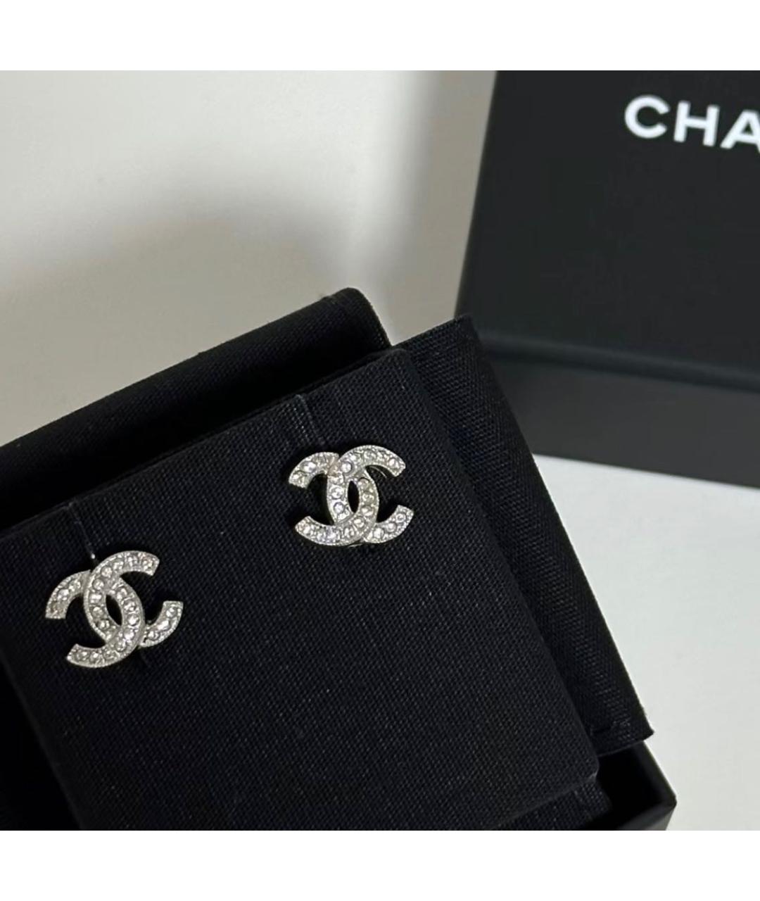 CHANEL Серебряные металлические серьги, фото 3
