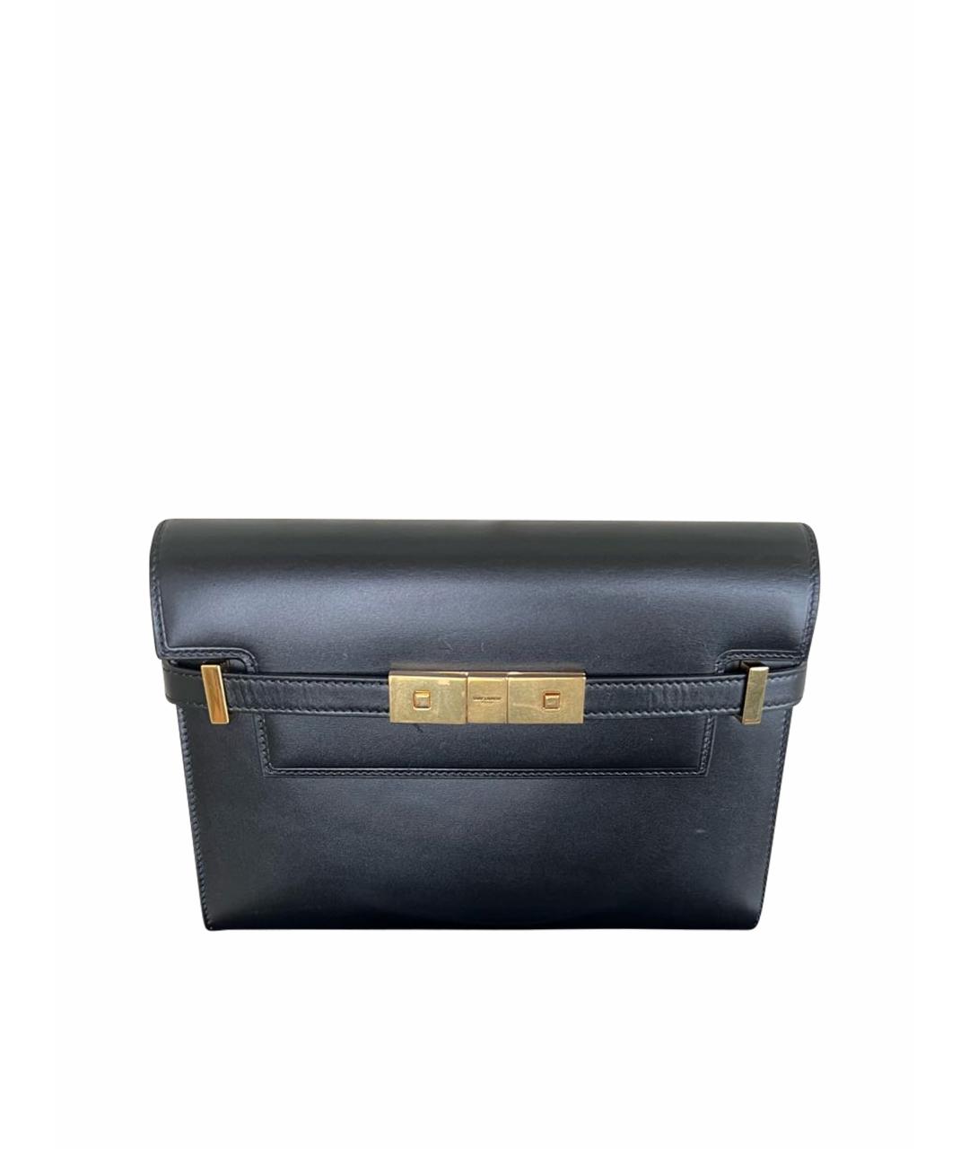 SAINT LAURENT Черная кожаная сумка через плечо, фото 1