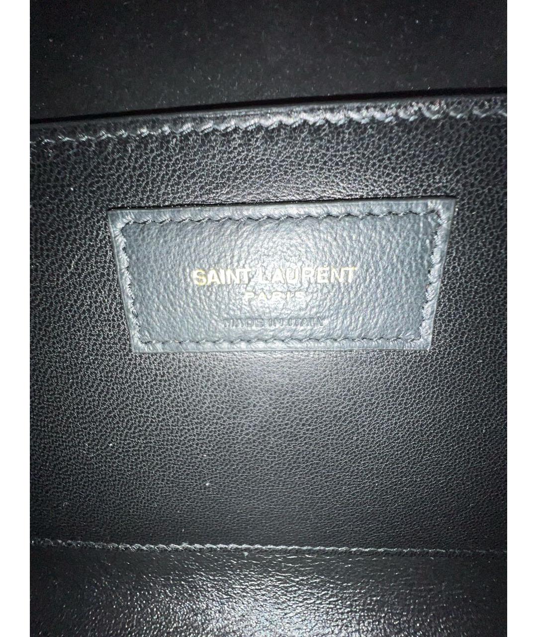 SAINT LAURENT Черная кожаная сумка через плечо, фото 8