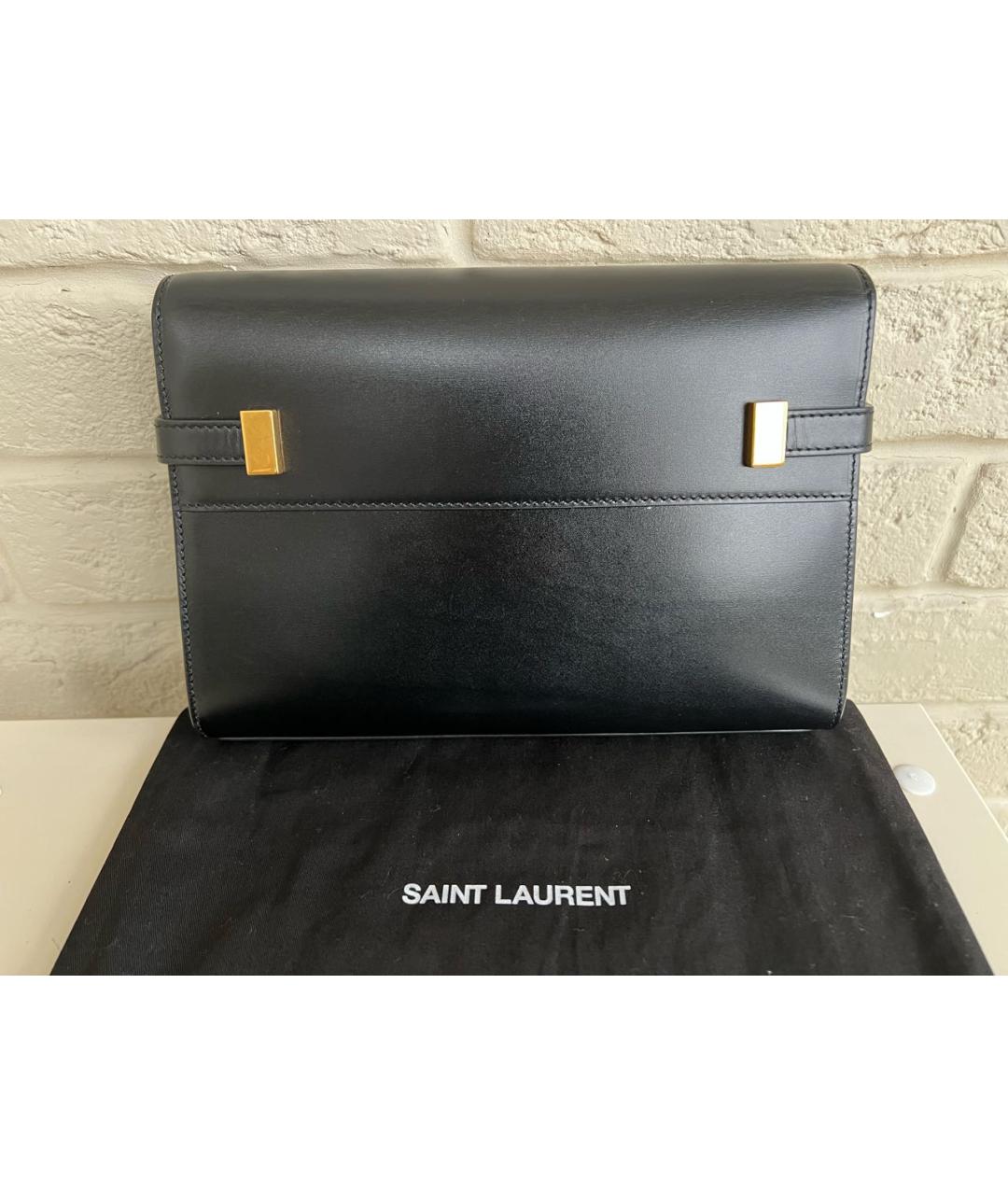 SAINT LAURENT Черная кожаная сумка через плечо, фото 6