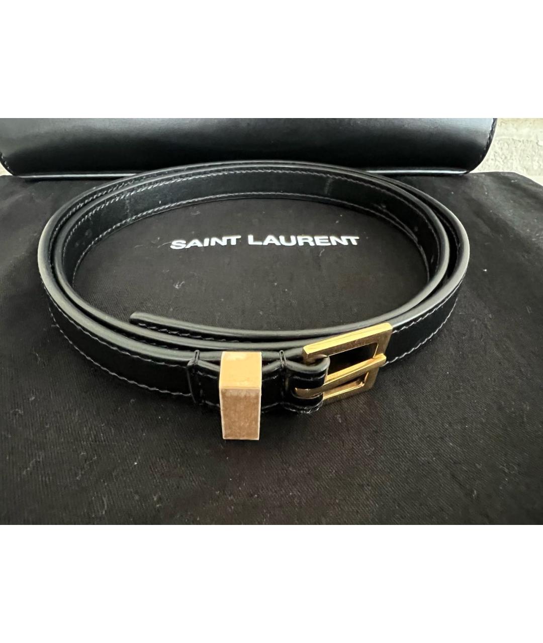 SAINT LAURENT Черная кожаная сумка через плечо, фото 5