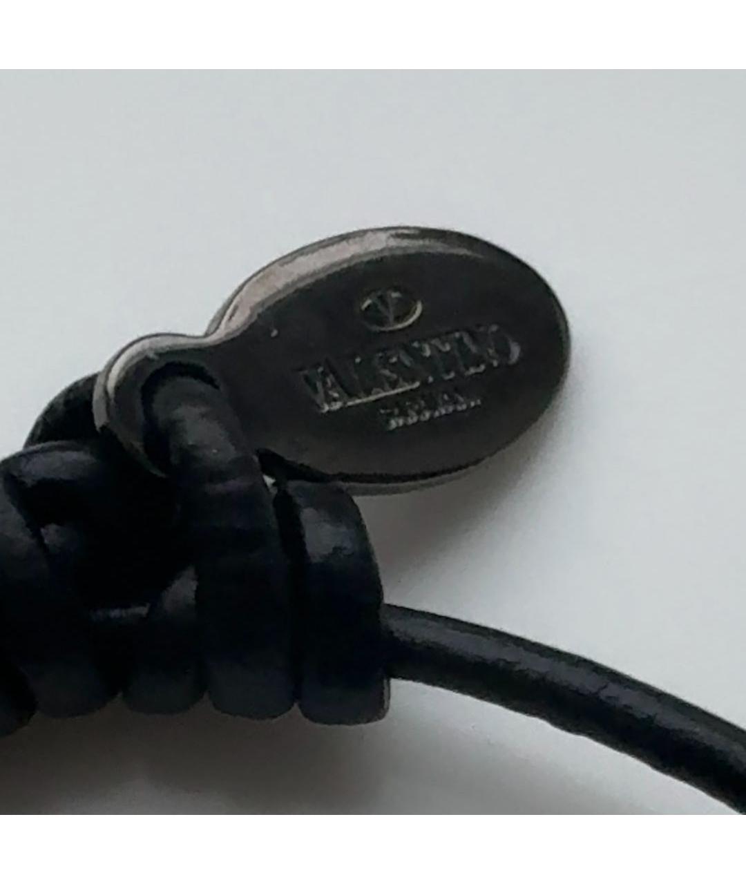 VALENTINO Черный браслет из экзотической кожи, фото 5