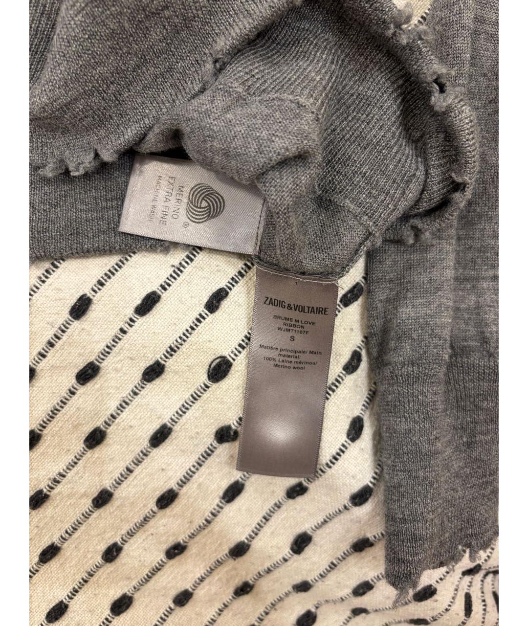 ZADIG & VOLTAIRE Антрацитовый шерстяной джемпер / свитер, фото 7