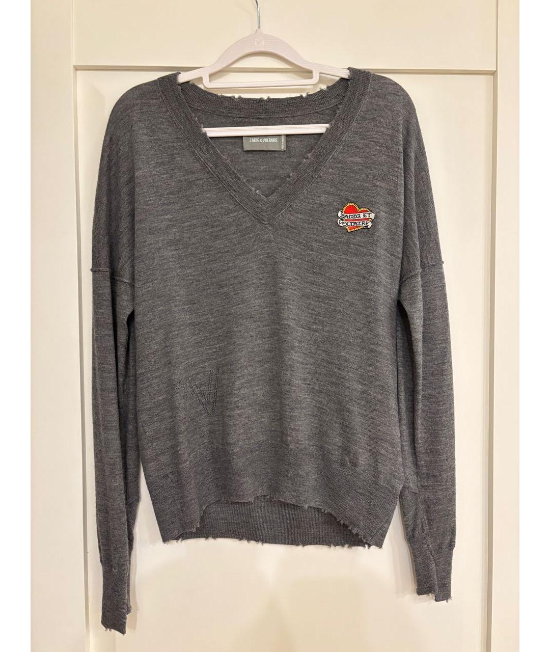 ZADIG & VOLTAIRE Антрацитовый шерстяной джемпер / свитер, фото 9