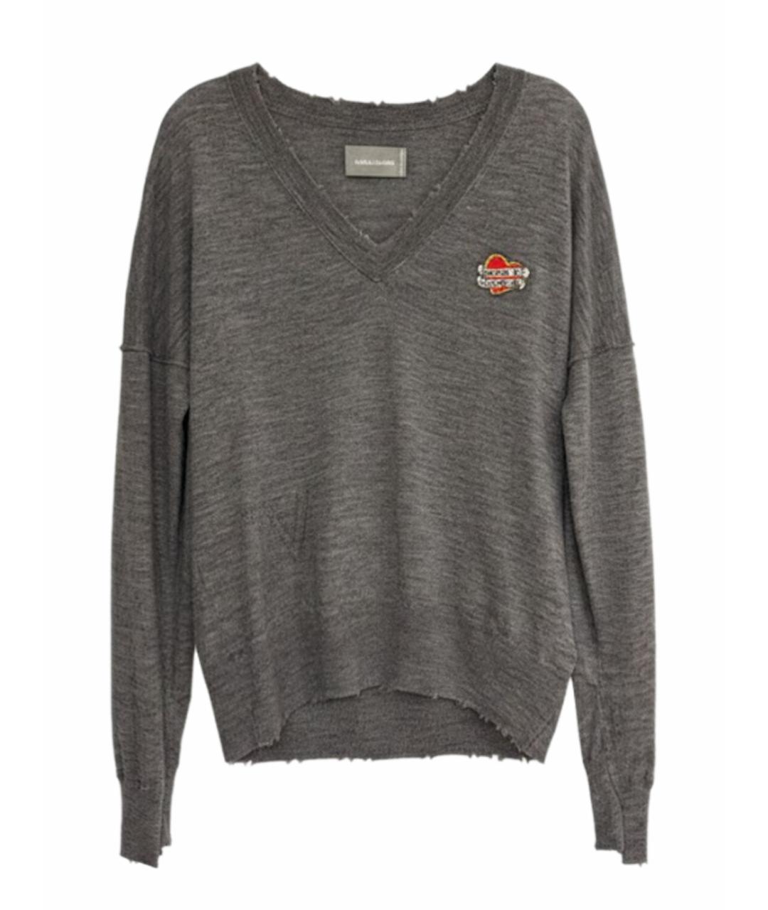 ZADIG & VOLTAIRE Антрацитовый шерстяной джемпер / свитер, фото 1