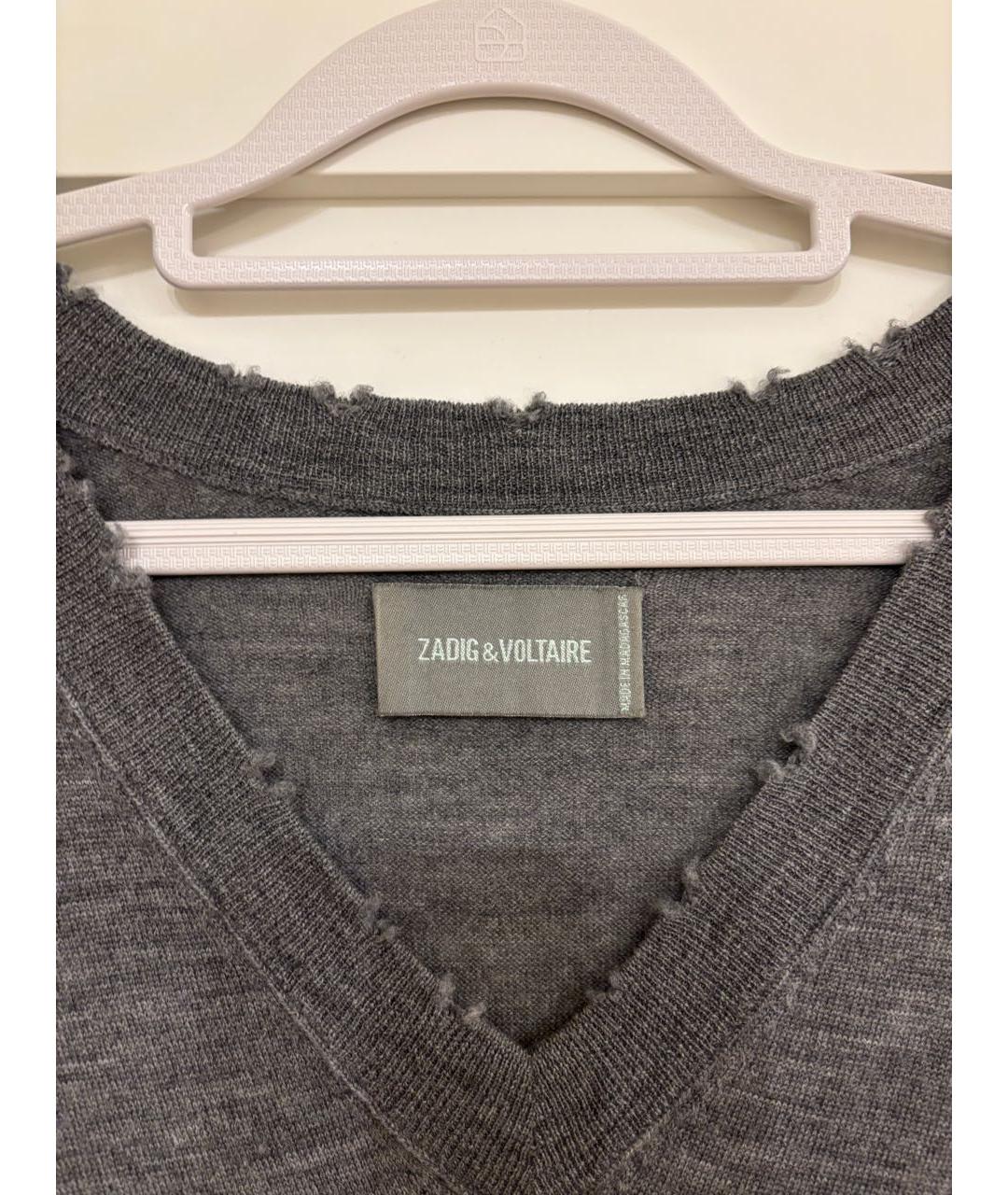 ZADIG & VOLTAIRE Антрацитовый шерстяной джемпер / свитер, фото 3