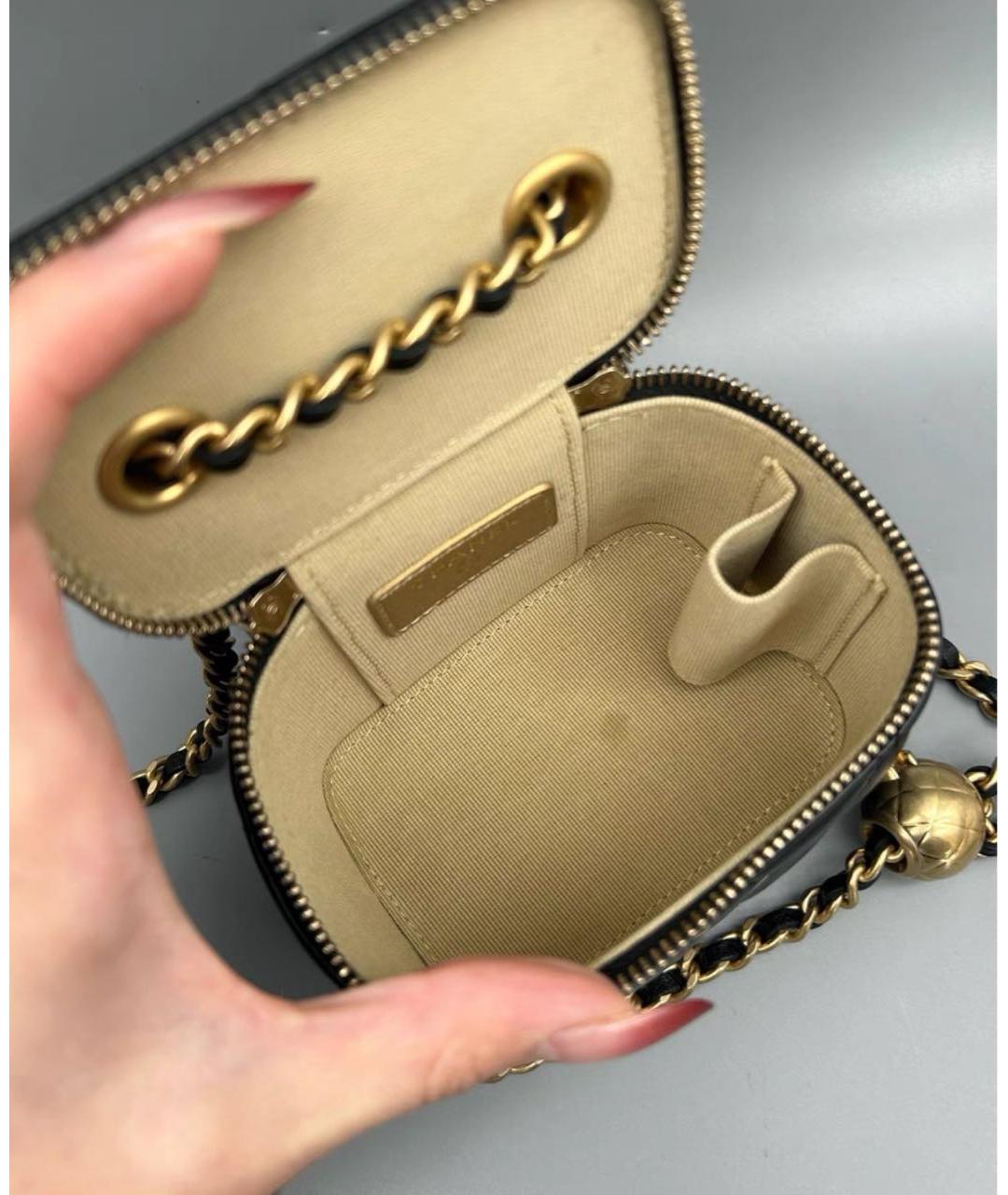 CHANEL Черная кожаная сумка через плечо, фото 2