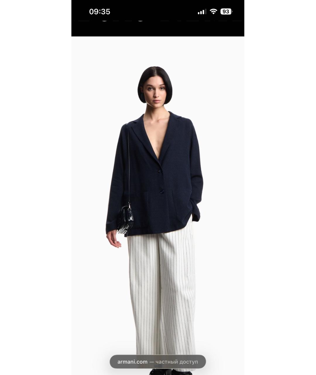 EMPORIO ARMANI Синий льняной жакет/пиджак, фото 2