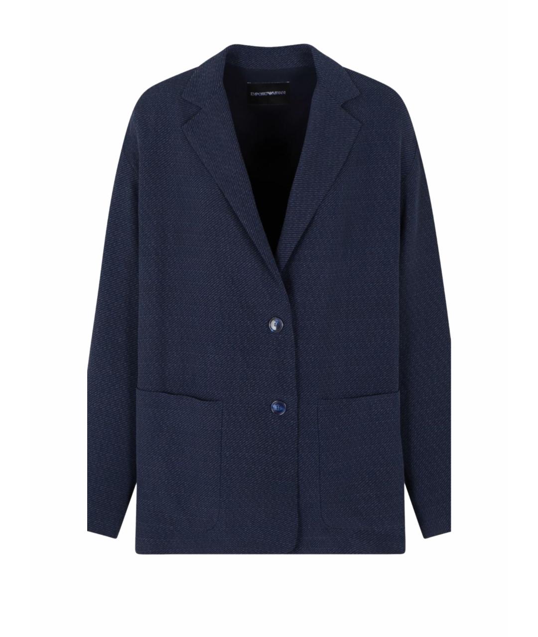 EMPORIO ARMANI Синий льняной жакет/пиджак, фото 1