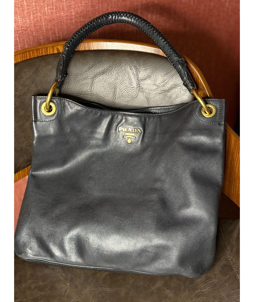 PRADA Черная кожаная сумка через плечо, фото 5